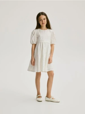 Reserved - Sukienka z cekinami - złamana biel