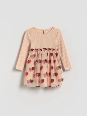 Reserved - Sukienka z cekinową aplikacją - wielobarwny