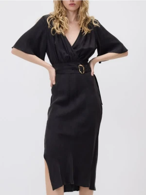 Reserved - Sukienka z cupro - czarny