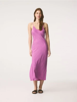 Reserved - Sukienka z cupro - fioletowy