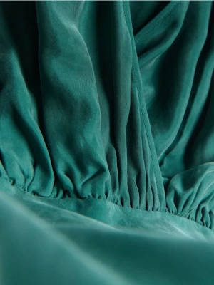 Reserved - Sukienka z cupro - morski