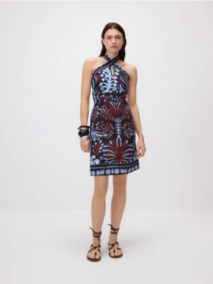 Reserved - Sukienka z dekoltem halter - wielobarwny