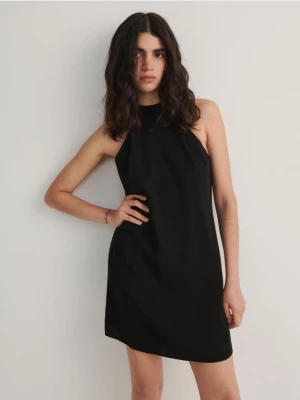 Reserved - Sukienka z dekoracyjnym wiązaniem - czarny