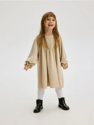 Reserved - Sukienka z długim rękawem - beżowy