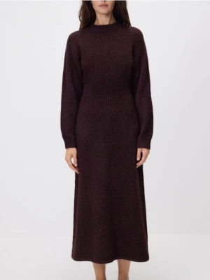 Reserved - Sukienka z domieszką wełny - mahoniowy