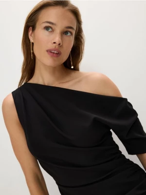 Reserved - Sukienka z drapowaniem - czarny