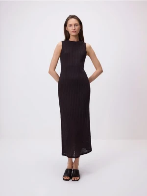 Reserved - Sukienka z dzianiny - ciemnobrązowy