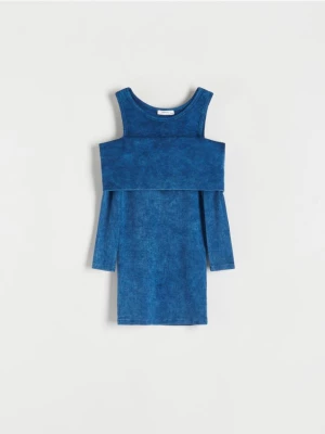 Reserved - Sukienka z efektem sprania - niebieski