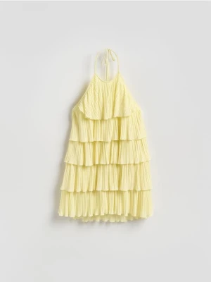 Reserved - Sukienka z falbanami - jasnożółty