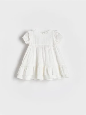 Reserved - Sukienka z falbankami - biały