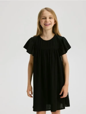 Reserved - Sukienka z falbankami - czarny