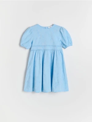 Reserved - Sukienka z haftem - jasnoniebieski