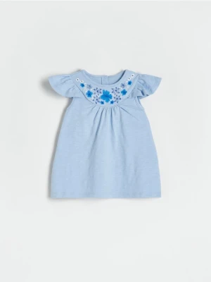 Reserved - Sukienka z haftem - jasnoniebieski