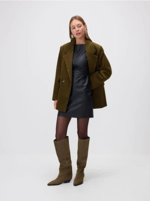 Reserved - Sukienka z imitacji skóry - czarny