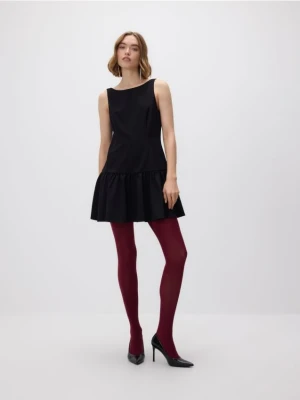 Reserved - Sukienka z kokardą - czarny