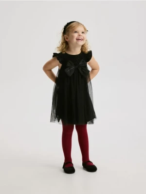 Reserved - Sukienka z kokardą - czarny