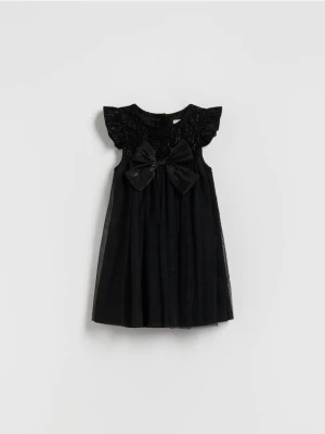 Reserved - Sukienka z kokardą - czarny