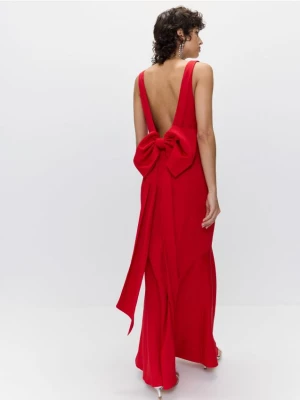 Reserved - Sukienka z kokardą - czerwony
