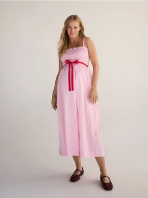 Reserved - Sukienka z kokardą - fuksja