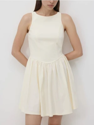 Reserved - Sukienka z kokardą - kremowy