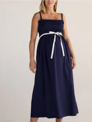 Reserved - Sukienka z kokardą - niebieski