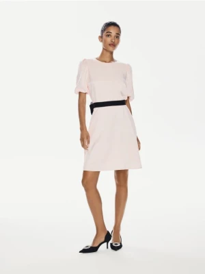 Reserved - Sukienka z kokardą - pastelowy róż