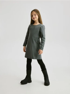 Reserved - Sukienka z kokardkami - ciemnoszary