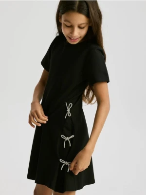 Reserved - Sukienka z kokardkami - czarny