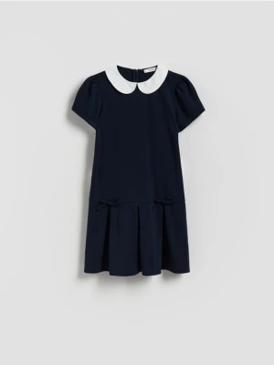 Reserved - Sukienka z kokardkami - granatowy