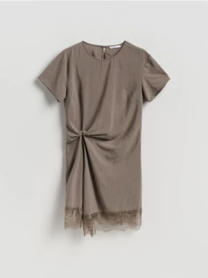 Reserved - Sukienka z koronką - beżowy