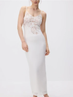 Reserved - Sukienka z koronką - biały