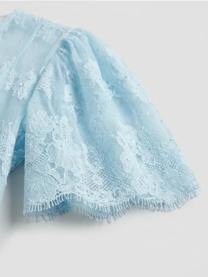 Reserved - Sukienka z koronki - jasnoniebieski