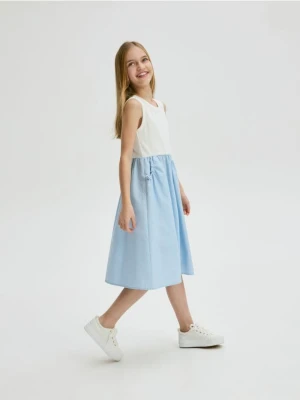 Reserved - Sukienka z łączonych materiałów - jasnoniebieski