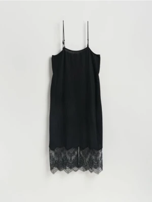 Reserved - Sukienka z lnem - czarny