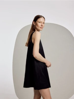 Reserved - Sukienka z lnu - czarny