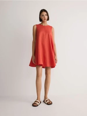 Reserved - Sukienka z lnu - pomarańczowy