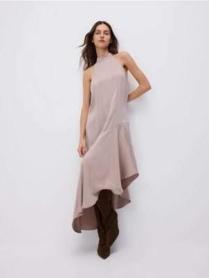 Reserved - Sukienka z lyocellem - beżowy