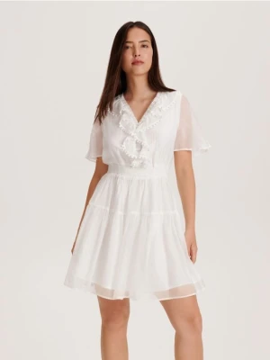 Reserved - Sukienka z lyocellem - biały