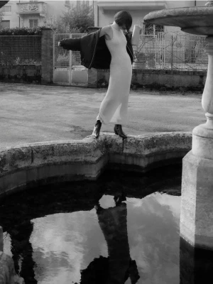 Reserved - Sukienka z metalizowaną nicią - srebrny