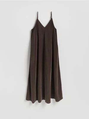 Reserved - Sukienka z modalem - brązowy