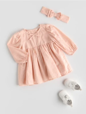 Reserved - Sukienka z opaską - brudny róż