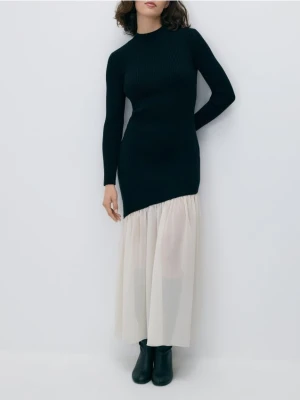 Reserved - Sukienka z ozdobnym dołem - wielobarwny