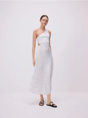 Reserved - Sukienka z ozdobnym plisowaniem - wielobarwny