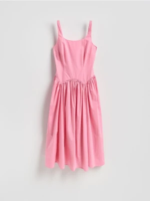 Reserved - Sukienka z ozdobnym wiązaniem - różowy