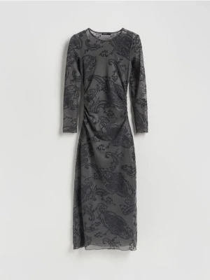 Reserved - Sukienka z ozdobnym wzorem - ciemnoszary
