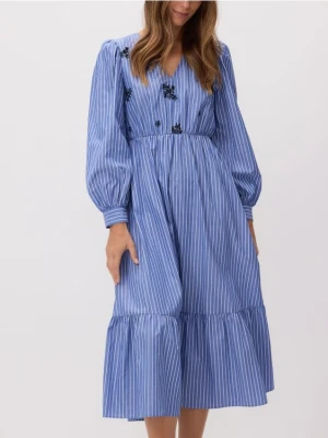 Reserved - Sukienka z ozdobnymi aplikacjami - granatowy