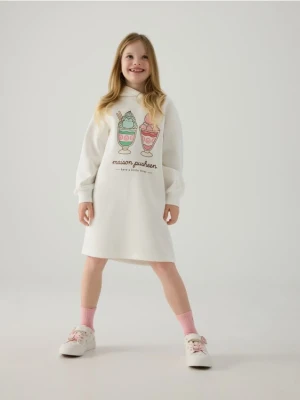 Reserved - Sukienka z pachnącym nadrukiem Pusheen - złamana biel