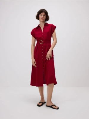 Reserved - Sukienka z paskiem - czerwony