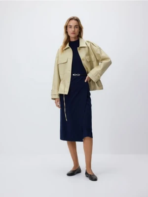 Reserved - Sukienka z paskiem - granatowy