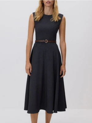 Reserved - Sukienka z paskiem - szary